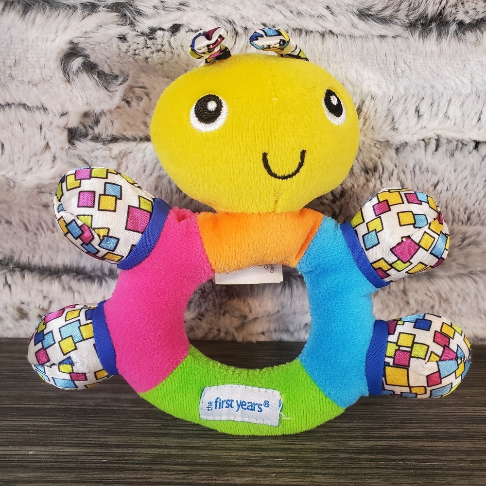 TOMY The First Years My First Colorful Soft Rattle Plush Stuffed Toy 5"